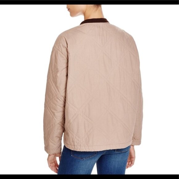 Women's XS Free People Quilted Bomber Jacket Light Pink Taupe Long Sleeve - Picture 2 of 7